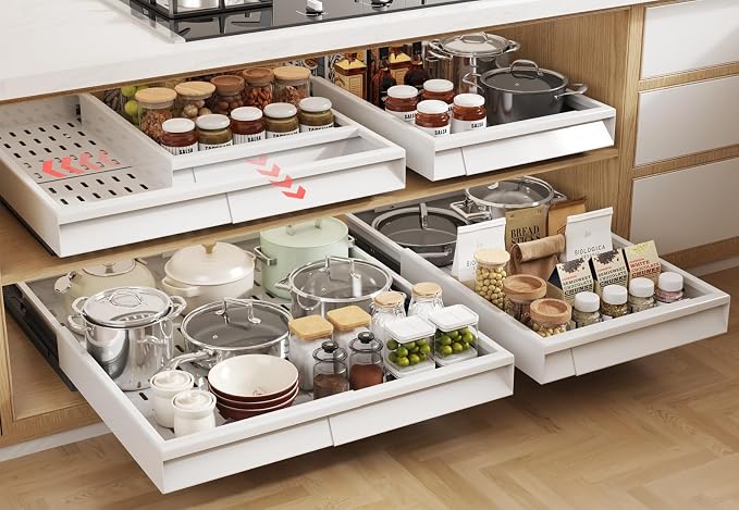 Seinloes 4 Pack Pull Out Cabinet Organizer by Seinloes