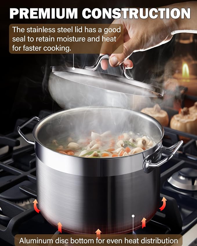 Cooks Standard Stockpots Stainless Steel, 8 Quart Professional Grade Stock Pot - Image 5