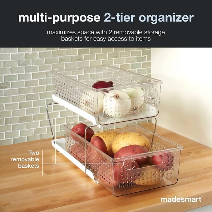 madesmart 2 Tier Organizer, Under Cabinet Storage - Image 4