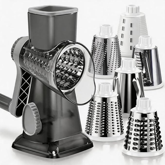 KEOUKE Rotary Cheese Grater Pro 6 in 1 by KEOUKE