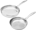 Amazon Basics 2-Piece Stainless Steel Induction Frying Pan Set, Oven Safe by AmazonBasics