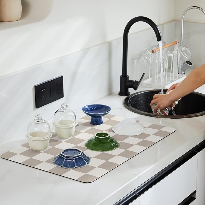 Ohocut Checkered Dish Drying Mat - Image 2