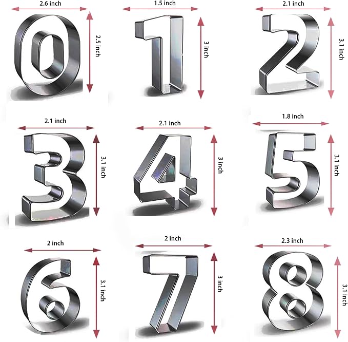 Number Cookie Cutter Tool Set, Birthday Party Decorations - Image 2