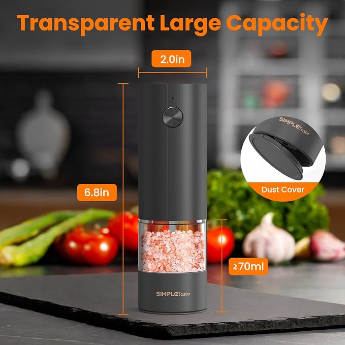 SIMPLETASTE Electric Salt and Pepper Grinder Set - Image 4