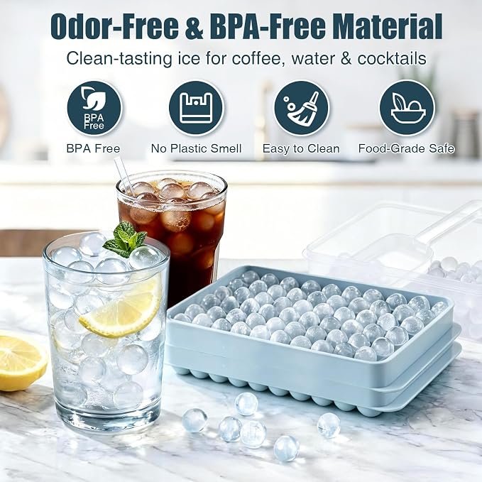 WIBIMEN Mini Ice Cube Trays, 0.55” Tiny Pebble Ice - Image 5