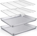 TeamFar Baking Sheet with Rack Set of 4, 20’’×14’’×1.2’’, Half Size Stainless by TeamFar