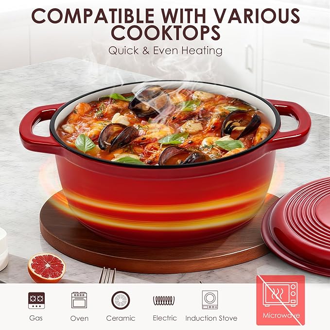 Enameled Cast Iron Dutch Oven Pot - Image 4