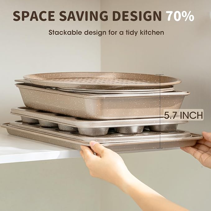 Terlulu 10-Piece Baking Pans Set, Bakeware Sets Nonstick, Baking Set - Image 7