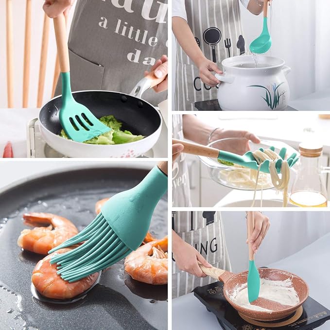 MIBOTE Silicone Cooking Kitchen Utensils Set - Image 4