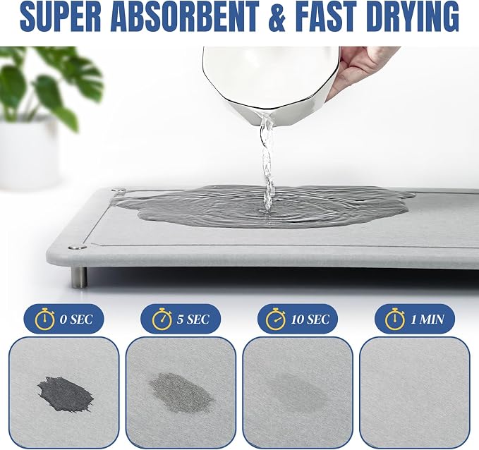 Stone Drying Mat for Kitchen Counter, Diatomaceous Dish Drying Mats Superb - Image 3