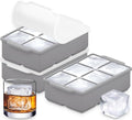 KitchFort Large Silicone Ice Cube Tray, Easy Release 2" Big Ice Cubes by KitchFort