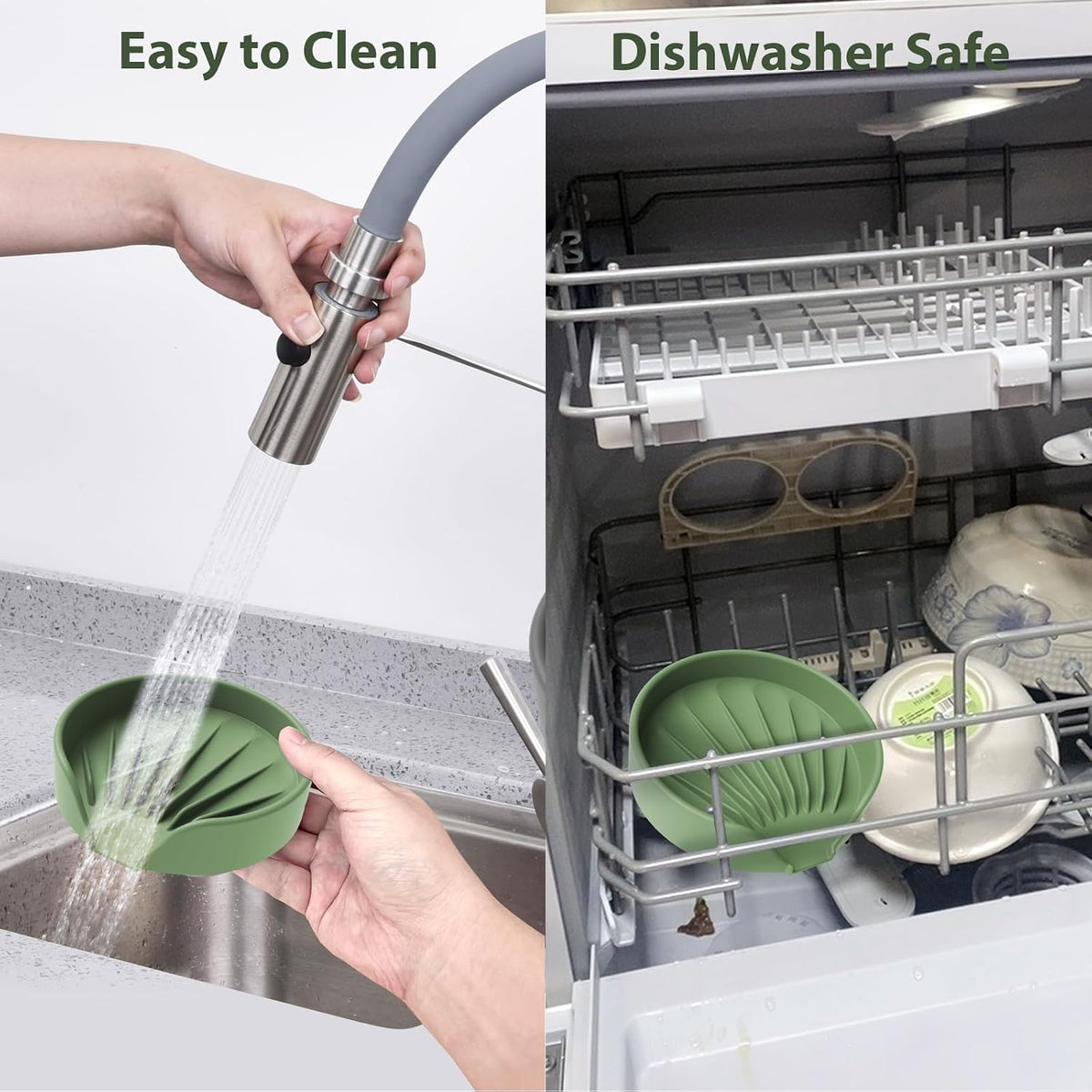 Sponge Holder for Scrub Daddy with Suction Cups and Drain Spout