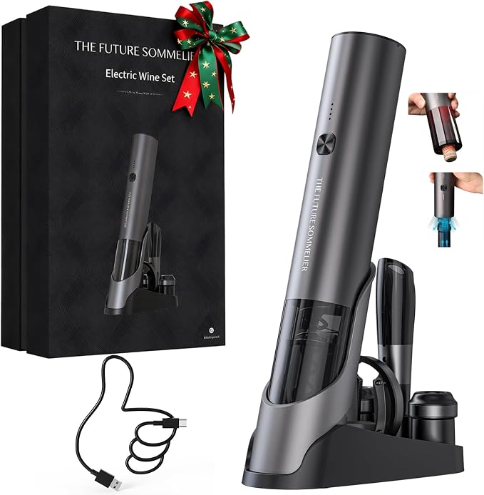 CIRCLE JOY Rechargeable Electric Wine Bottle Opener Set 7-in-1 Aluminum Alloy by CIRCLEJOY