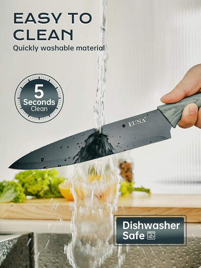 EUNA Knife Block Set, German High-Carbon Stainless Steel Knife Sets - Image 4