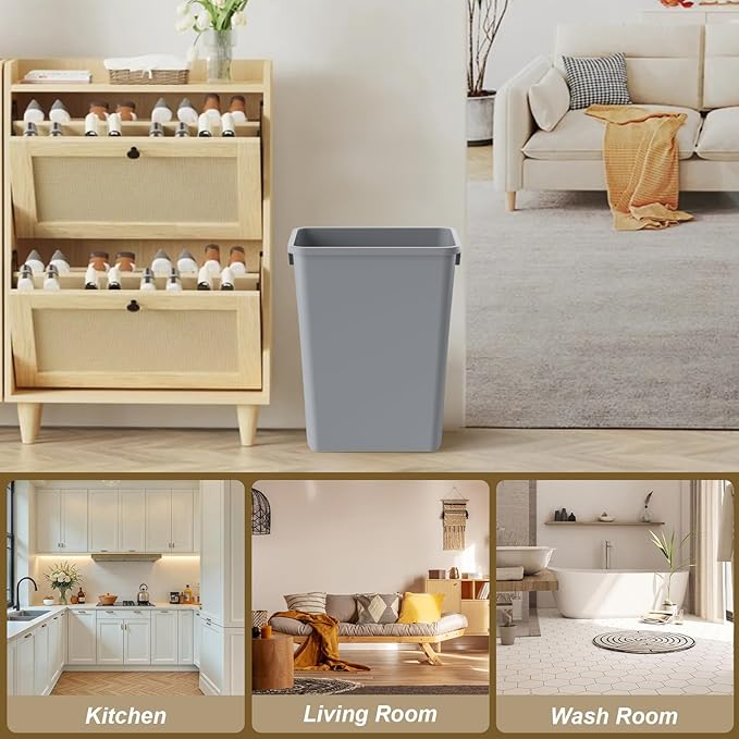 ROOMTEC 35QT Kitchen Trash Can, Lightweight and Sturdy Slim Trash Can, - Image 6