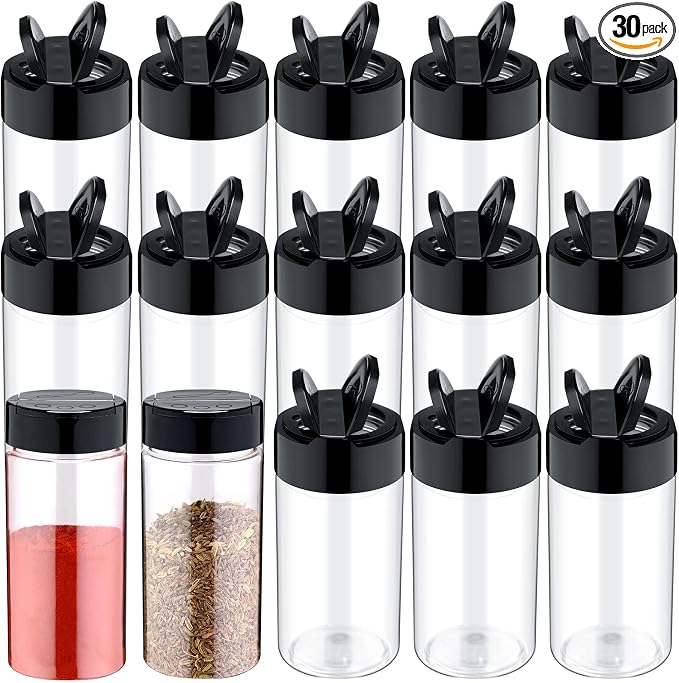 Mimorou 30 Pack 8.7 oz Plastic Spice Jars by Mimorou