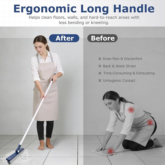 IVYROLL Grout Brush with Long Handle, Grout Cleaner Brush - Image 4