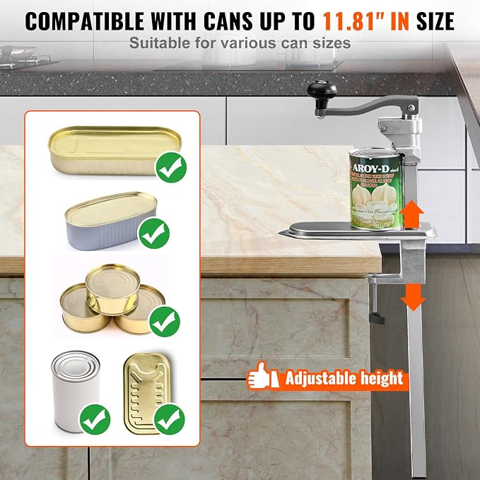VEVOR Commercial Can Opener, Heavy-Duty Manual Tabletop Cans Opener - Image 3