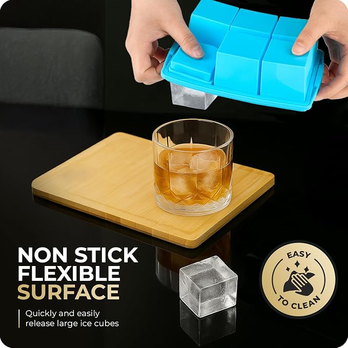 Large Ice Cube Trays for Whiskey, Silicone Ice Cube Tray, - Image 4