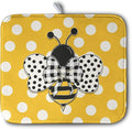 Bee Dish Drying Mat for Kitchen Counter 16x18 Inch Yellow Honey Bees Polka Dots by Kwlegh