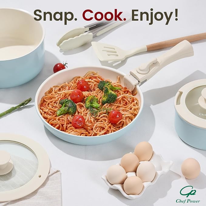 Chef Power Ceramic Nonstick Pots and Pans Set 19 Piece - Image 7