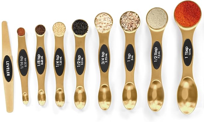 Magnetic Measuring Spoons Set Stainless Steel by BIDFUL