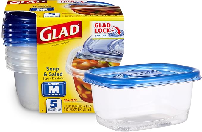 Glad GladWare Medium Rectangle Food Storage Containers by GladTrashFoodStorage