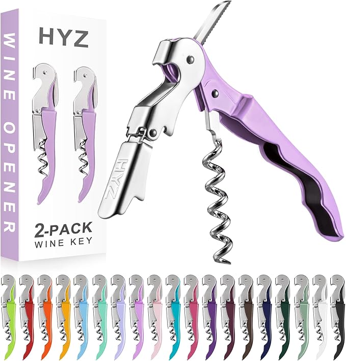 HYZ 2-Pack Wine Opener Waiter Corkscrew, Professional Wine Key by HYZ
