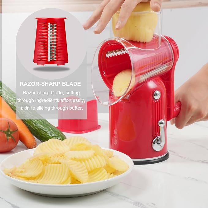 Rotary Cheese Grater Manual Hand Crank - Image 3