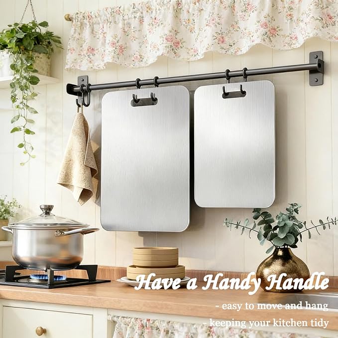100% Pure Titanium Cutting Board Set of 3, Double-Sided Titanium Cutting Boards - Image 7