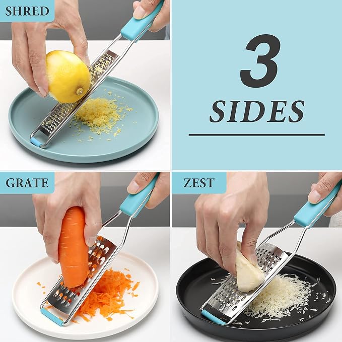 Cambom Cheese Grater Citrus Zester Lemon Zester Pack of 3-304 Stainless Steel - Image 2