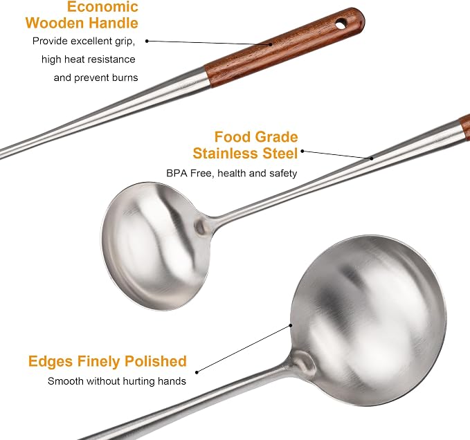 FJNATINH Soup Ladle, Metal Ladle Stainless Steel - Image 4