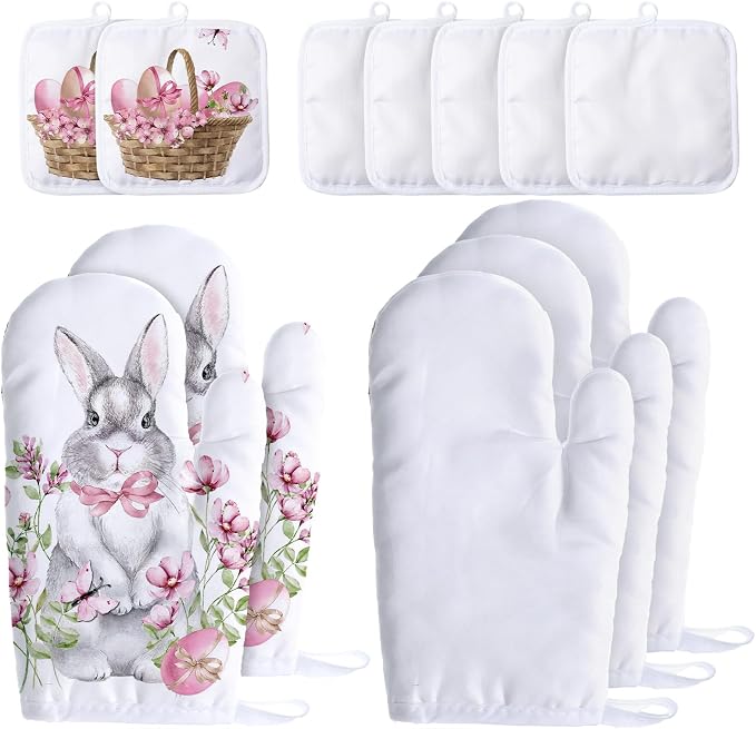 Patelai 12 Pieces Blank Sublimation Oven Mitts Set Include Blank Sublimation by Patelai