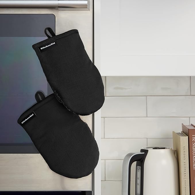 KITCHENAID Gourmet Series Gridlines Mini Oven Mitts 2-Pack Set, Heat Resistant - Image 5