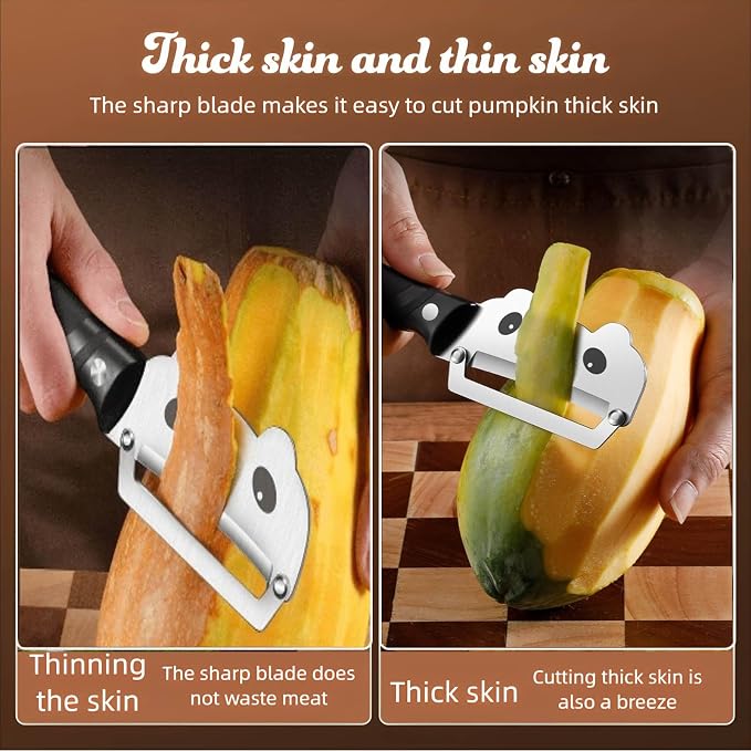 Multifunctional Vegetable Peeler, Stainless Steel Curved Blade Peeler - Image 3