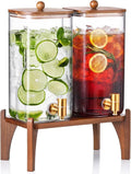 2 Pack 1.5 Gallon Square Glass Drink Dispenser by NETANY
