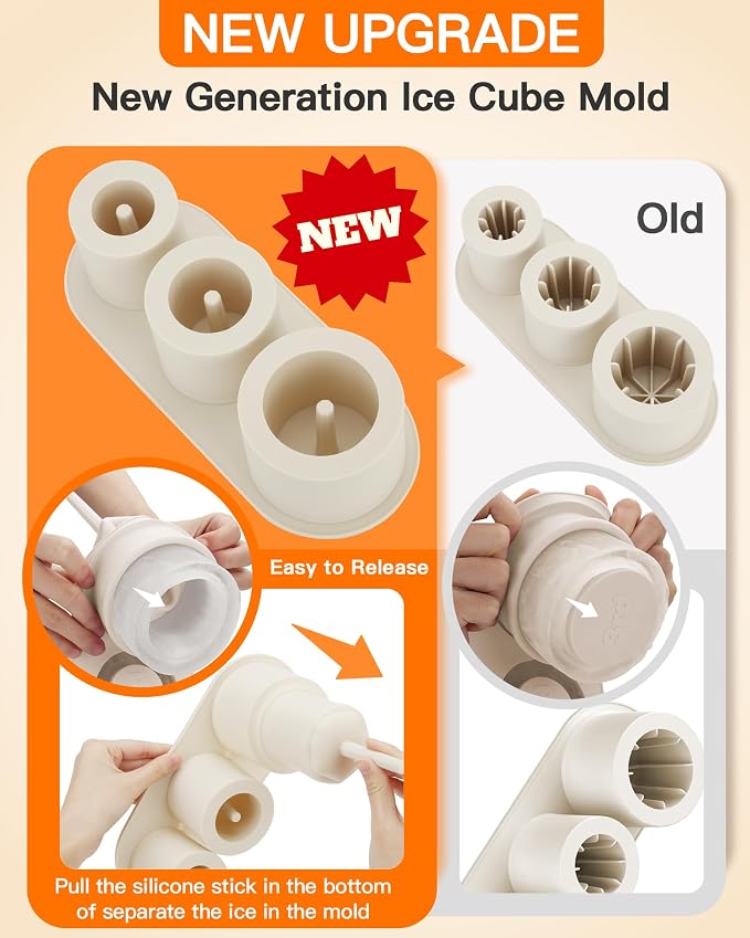 Ice Cube Tray for Tumbler Cup 30Oz-40Oz, Easy Fill and Release Ice Maker for - Image 3