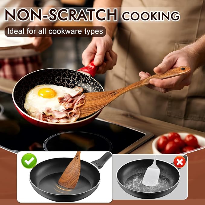Wooden Spoons for Cooking, Cooking Utensils Set - Image 4