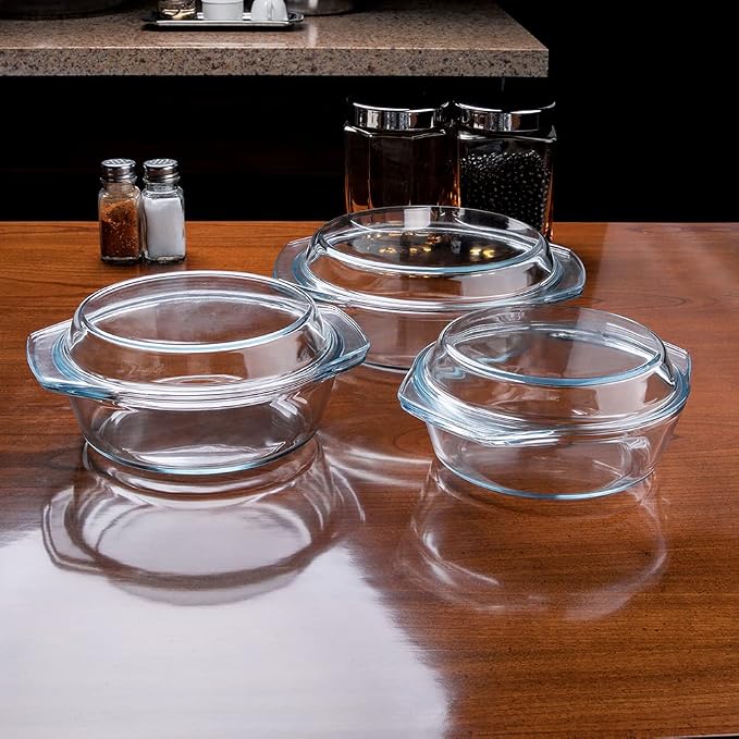 Set of 6 Pieces Round Tempered Glass Casserole Dish - Image 8