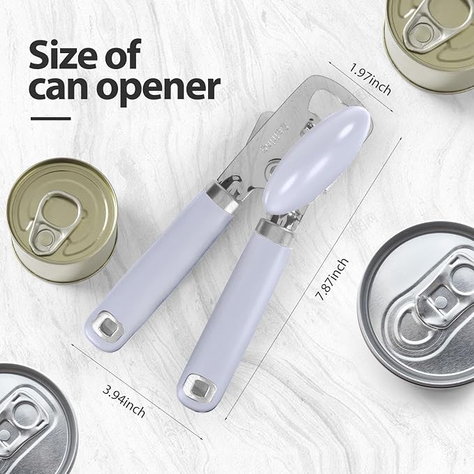 Safring Can Opener Manual, Heavy Duty Stainless Steel Smooth Edge Can Opener - Image 2