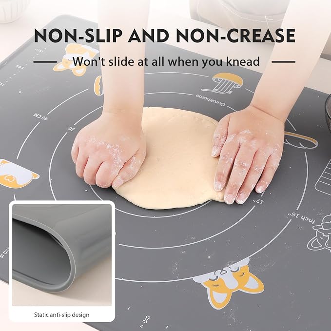Ourokhome Silicone Baking Mat Sheet and Pastry Dough Cutter, 0.5 Inch Thick 28" - Image 4