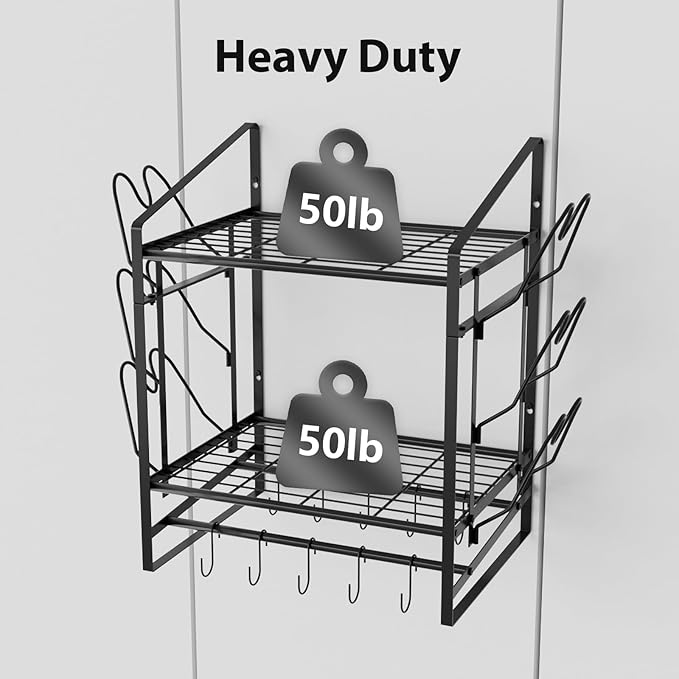 VyGrow 17 Inch Pot Rack Wall Mounted, 2 Tier Pots and Pans Organizer - Image 4