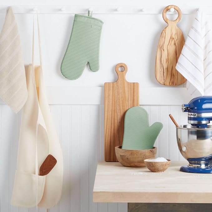 KITCHENAID Ribbed Soft Silicone Oven Mitt 2-Pack Set - Image 2