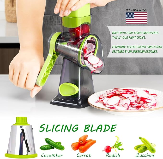 Cheese Grater with Handle, Vegetables and Fruits and Easy to Clean - Image 2