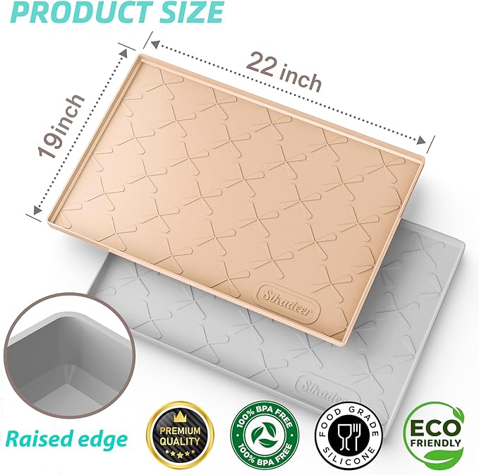 SIKADEER Waterproof Under Sink Mat 22x19, Raised Edge Silicone Mat Under Sink - Image 3