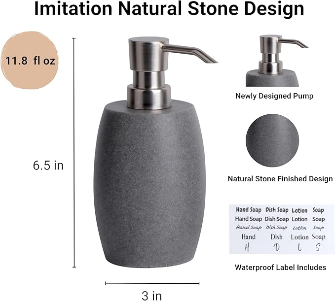 Clasin Home Sandstone Textured Resin Soap Dispenser - Image 2
