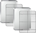 Baking Sheet with Cooling Rack Set, Deedro Stainless Steel Cookie Half Sheets by Deedro