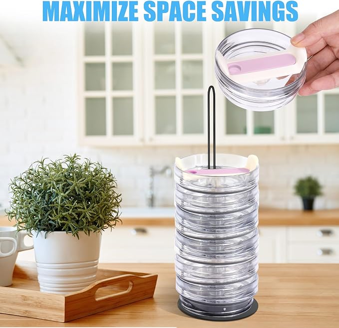 Vodolo Tumbler Lid Organizer, Cup Lid Holder, Slim Vertical Storage - Image 7