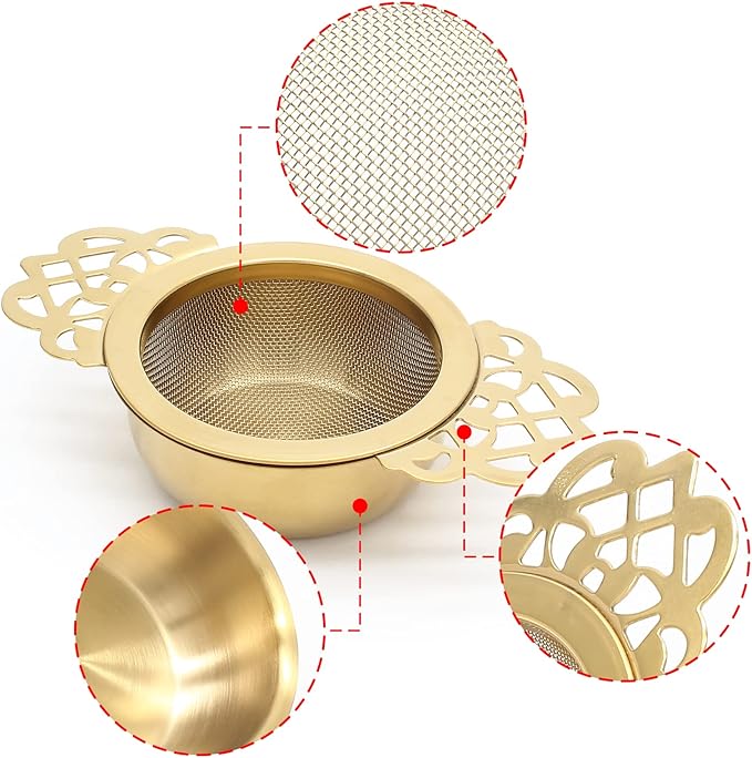 Bonsicoky 2 Pack Tea Strainer Bowl, Stainless Steel Loose Leaf Tea Filter - Image 3