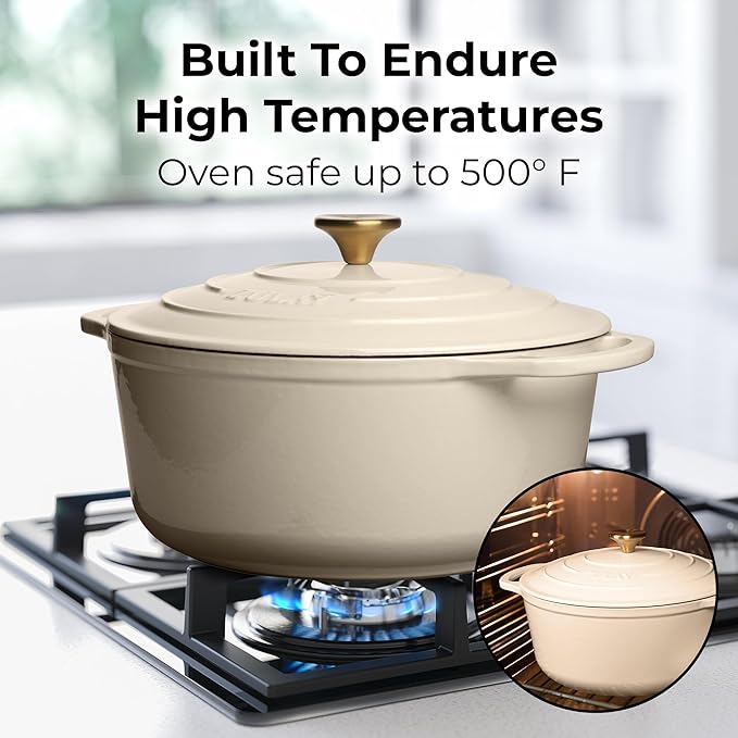 Zulay Kitchen 6 Quart Enameled Cast Iron Dutch Oven Pot - Image 2